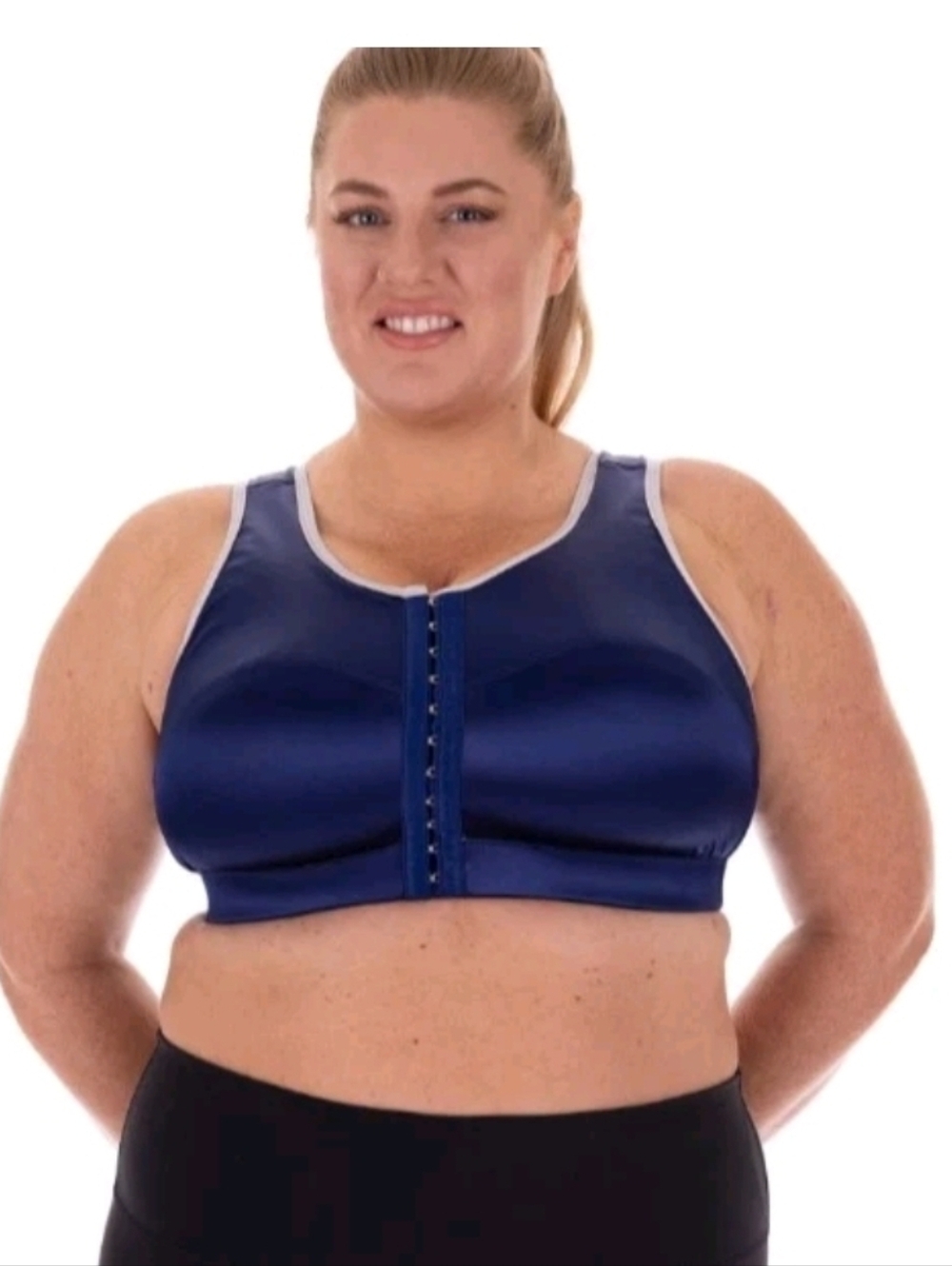ENELL SPORT High Impact Max Support Bra Full Figure Blue NL100 sz 7 EUC LKNEW